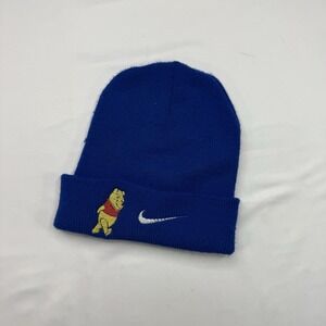 Nike Bootleg Winnie the Pooh Blue Knit Beanie Embroidered  & Swoosh Logo